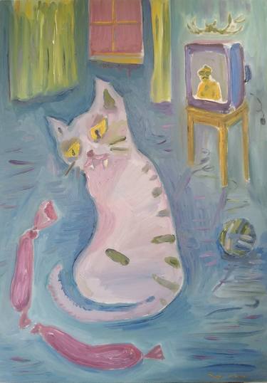 Print of Cats Paintings by Pavel Levites