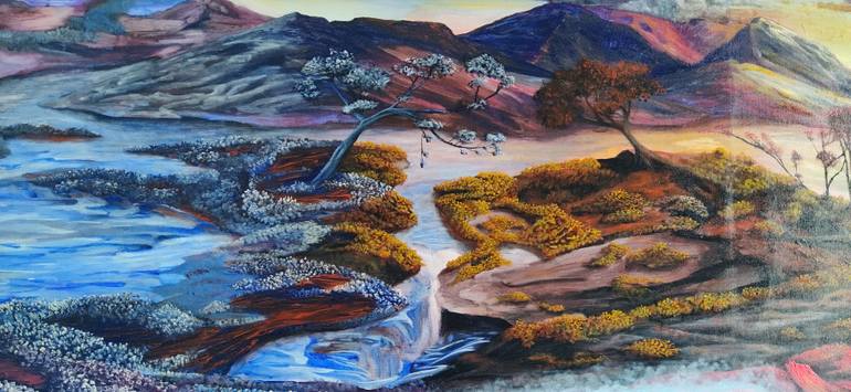 Original Surrealism Landscape Painting by John Arevalo