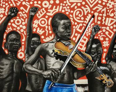 Original Expressionism Children Paintings by Oluwafemi Akanmu