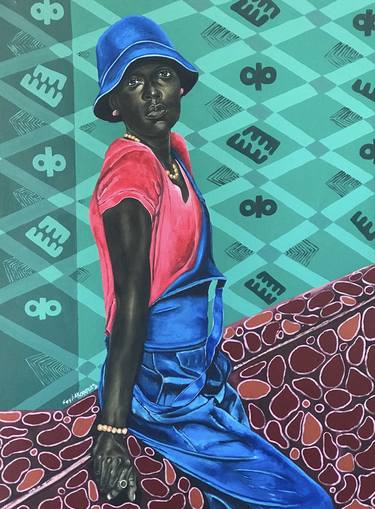 Print of Women Paintings by Oluwafemi Akanmu