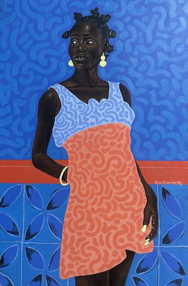 Original Realism Women Mixed Media by Oluwafemi Akanmu