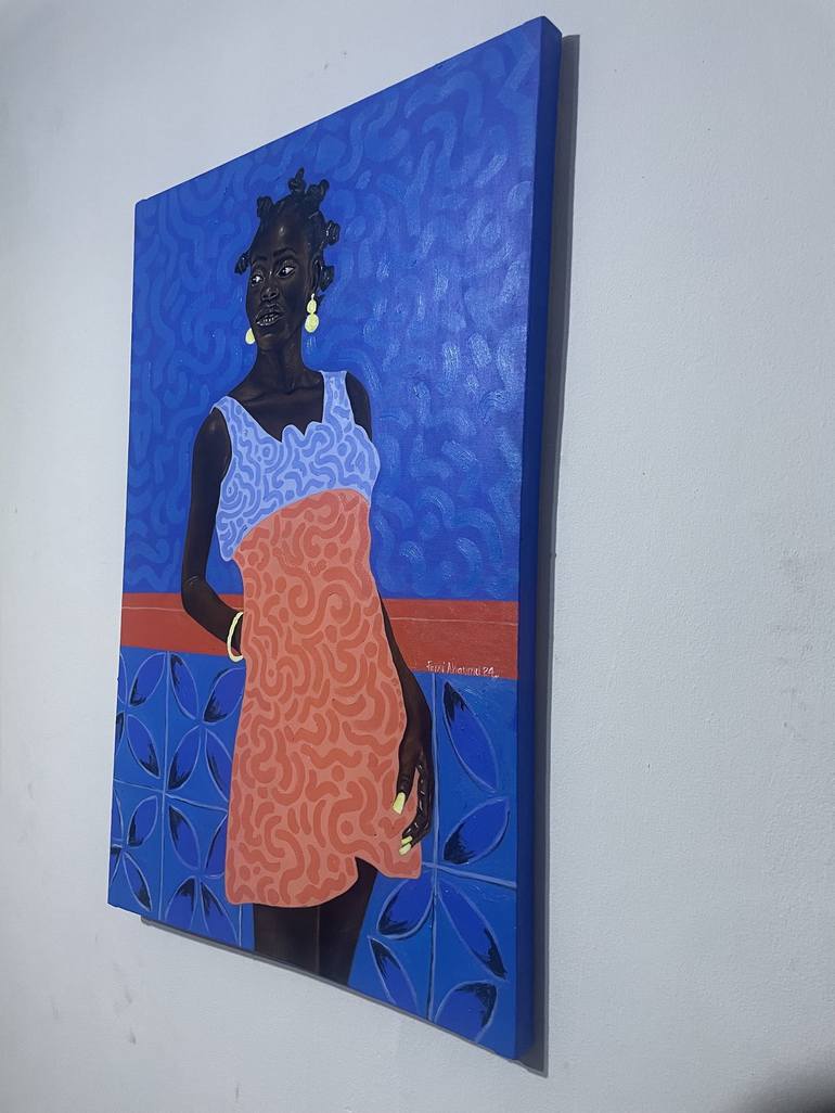 Original Realism Women Mixed Media by Oluwafemi Akanmu