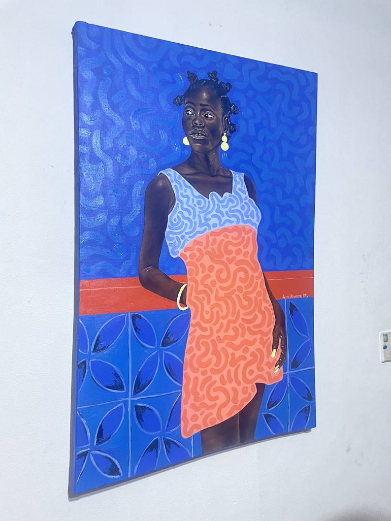 Original Realism Women Mixed Media by Oluwafemi Akanmu