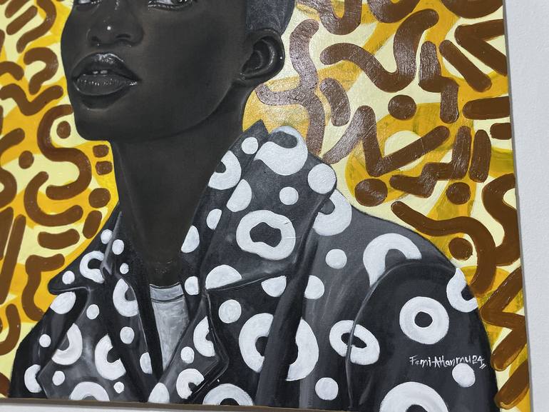 Original Realism Women Mixed Media by Oluwafemi Akanmu