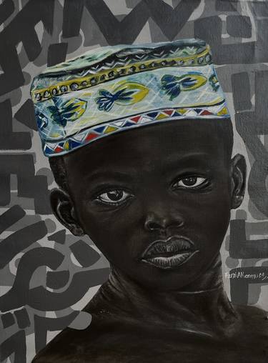 Original Black & White Men Mixed Media by Oluwafemi Akanmu