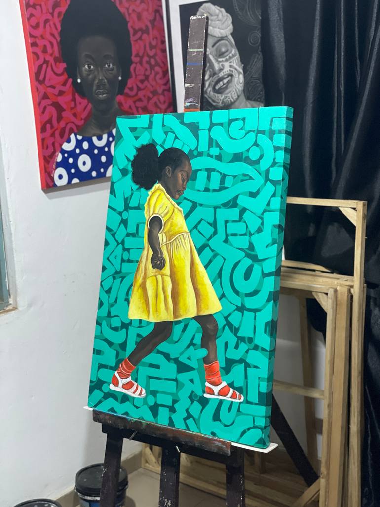 Original Modernism Children Painting by Oluwafemi Akanmu