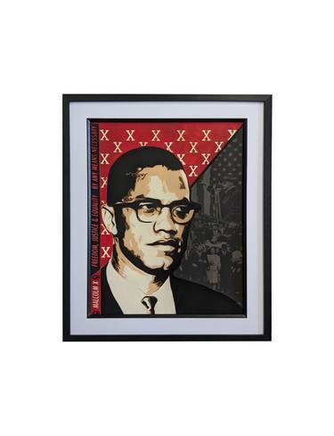 By Any Means Necessary Malcolm X Original Spray Painting thumb