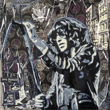 Joey Ramone NYC Mixed Media Painting thumb