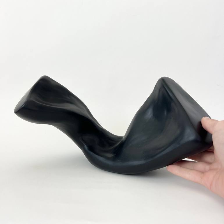 Original Abstract Sculpture by Natalia Valter | Abstract Art on Ceramic | "Fragility" From the series "The Little Black Dress"