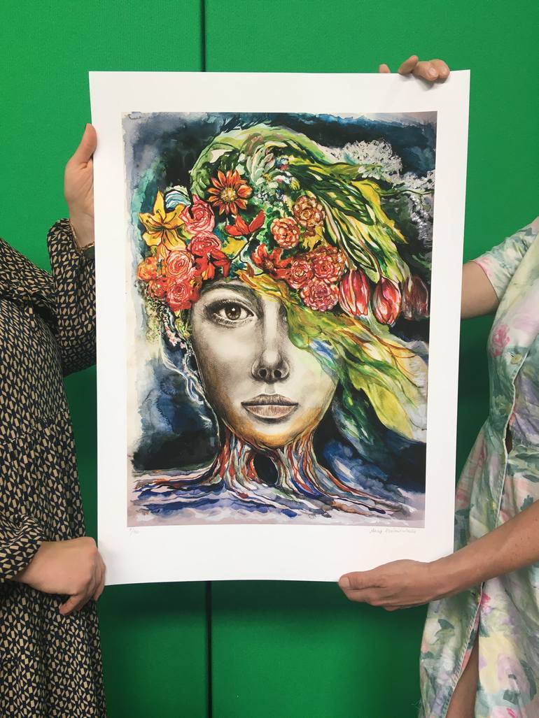 Original Figurative People Printmaking by Anna RześNiowiecka