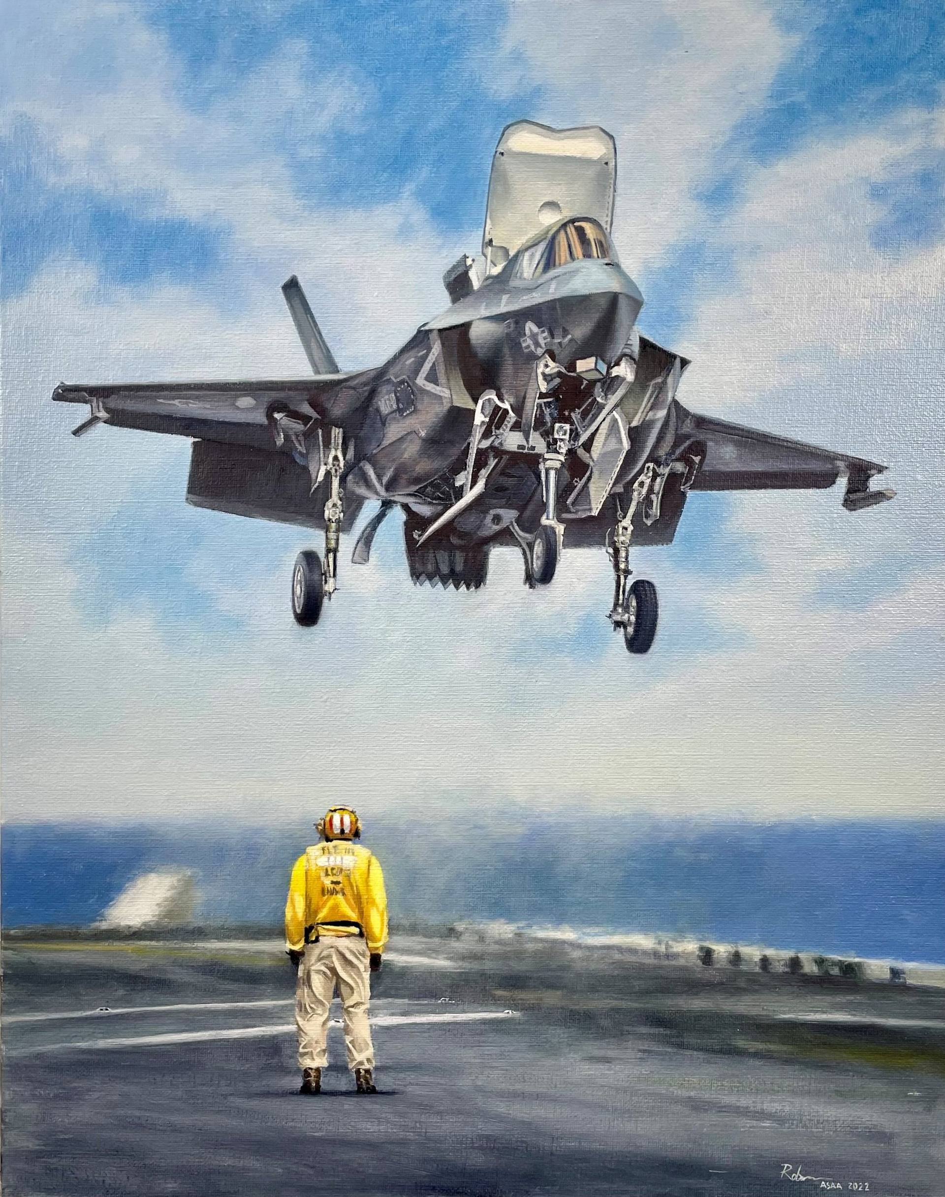 F-35B Landing Painting by Stephen Roberson Saatchi Art