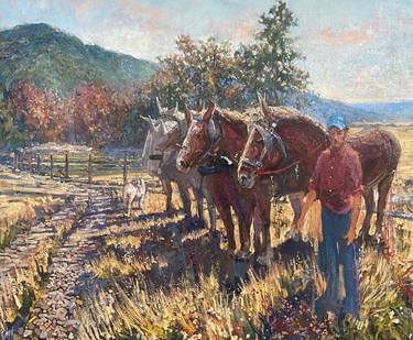 Print of Folk Rural life Paintings by Grant E Wood