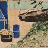 Black boat by Joanna Bland
