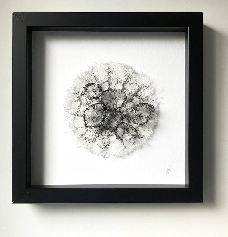 Original Black & White Nature Mixed Media by Gourdon Frédérique