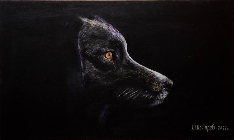 Original Realism Dogs Painting by Shamil Pochtarev