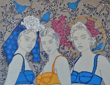 Print of Women Paintings by Paz Barreiro