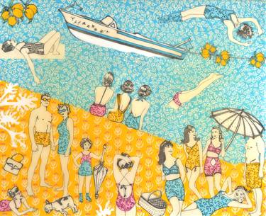 Original Contemporary Beach Paintings by Paz Barreiro