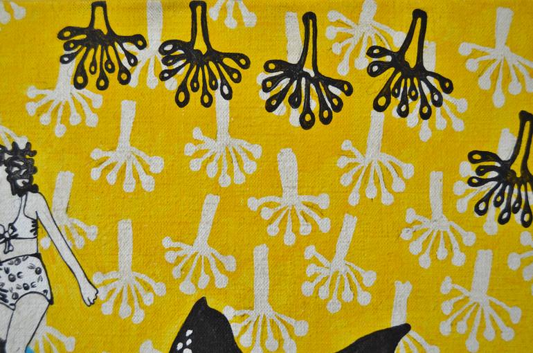 Original Figurative Beach Painting by Paz Barreiro 