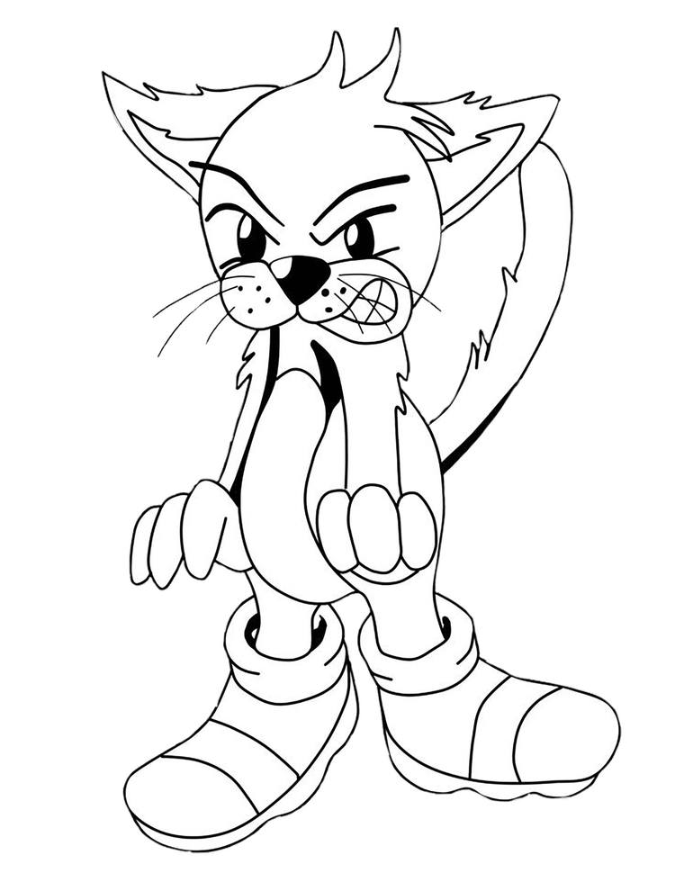 angry cat lineart