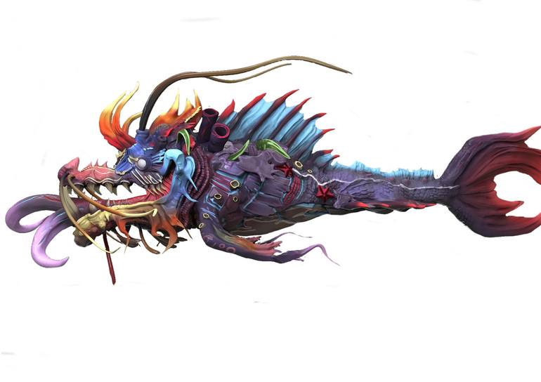 Ryuuk the Fish Dragon God 2 - Print