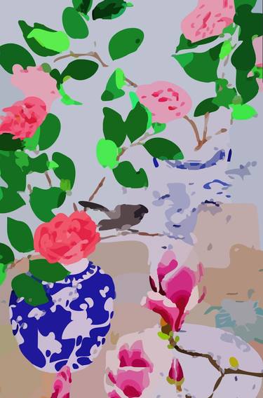 Peonies in Chinese vase thumb