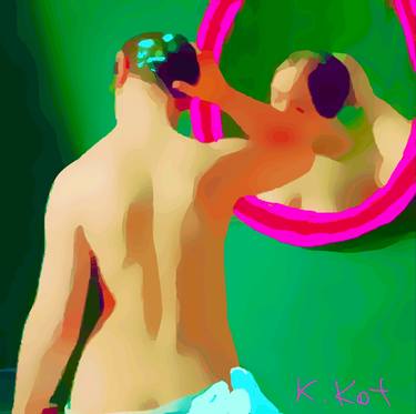 Original Pop Art Nude Mixed Media by Katia Kot
