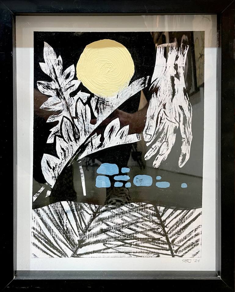 Original Black & White Abstract Painting by Jake Kenobi