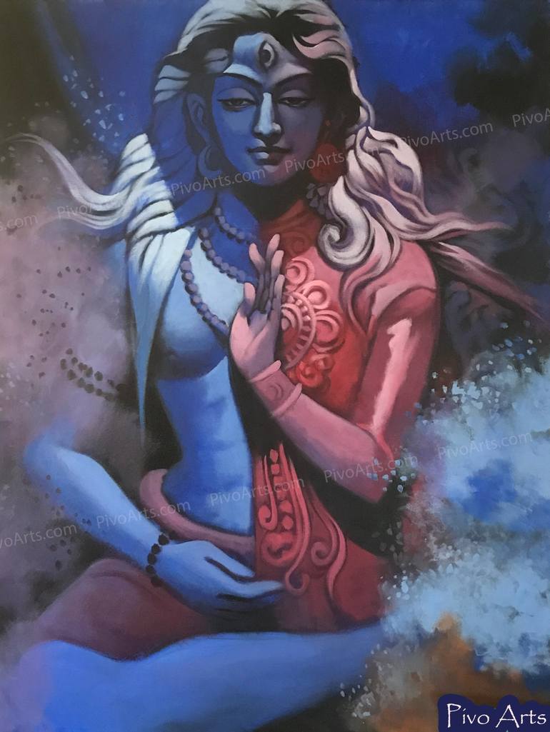 Lord Shiva Parvati Ardhanarishwara Painting by Arty Dunes ...