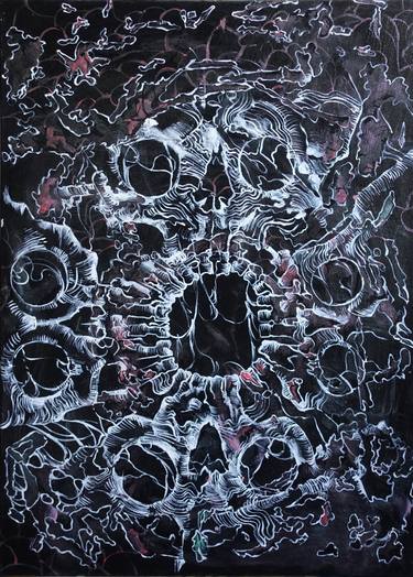 Original Abstract Mortality Paintings by Ruso Tsig