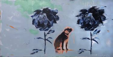Original Abstract Expressionism Dogs Paintings by Josef Hirthammer