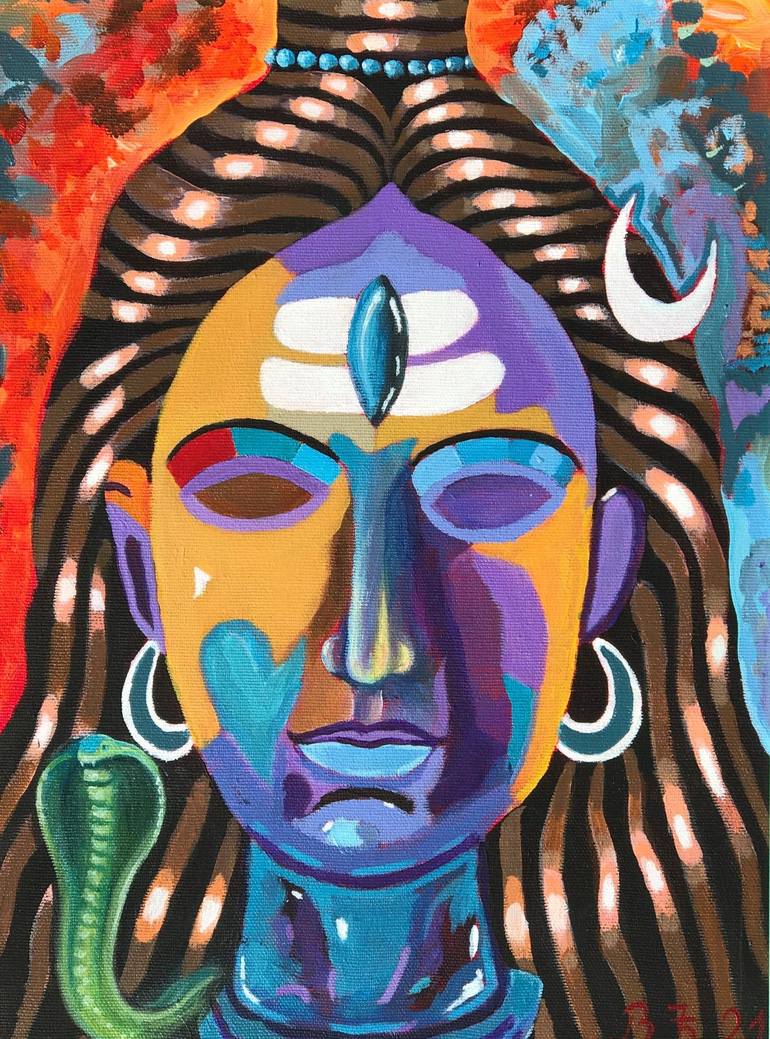 Shiva Painting by Vaso Đurović | Saatchi Art