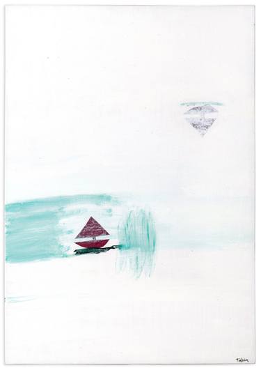 Original Abstract Boat Painting by Talya Miron-Shatz