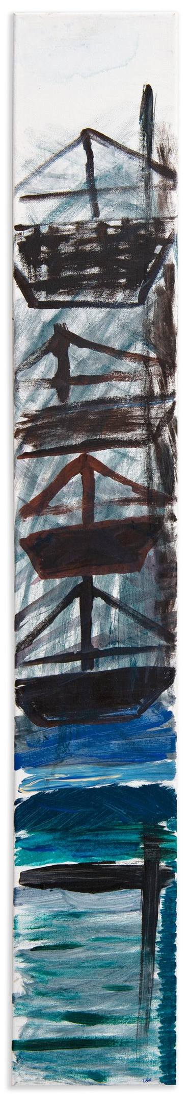 Original Modern Boat Painting by Talya Miron-Shatz