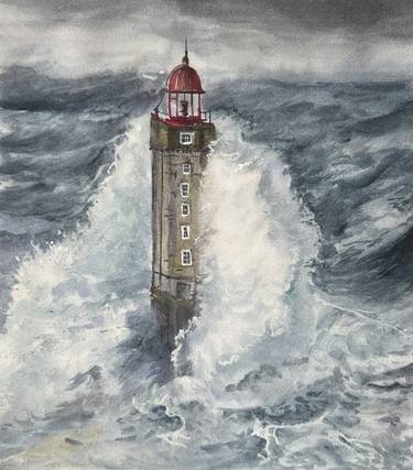 A lighthouse in the sea thumb