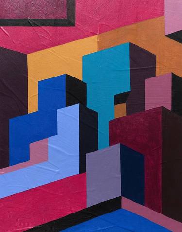 Original Cubism Abstract Paintings by Essa Aboelsaoud