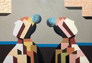 Original Cubism Abstract Paintings by Essa Aboelsaoud