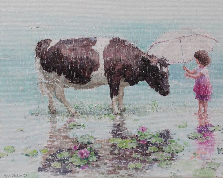 Original Contemporary Children Painting by Hyun Ok Kim
