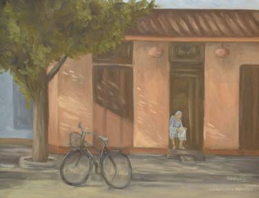 Original Fine Art Rural Life Painting by SHAHEERA SANDHU