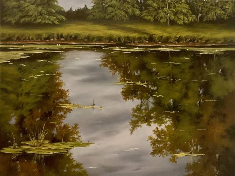 Painter Rashed Woods Reflection Painting by Amal Rashed | Saatchi Art