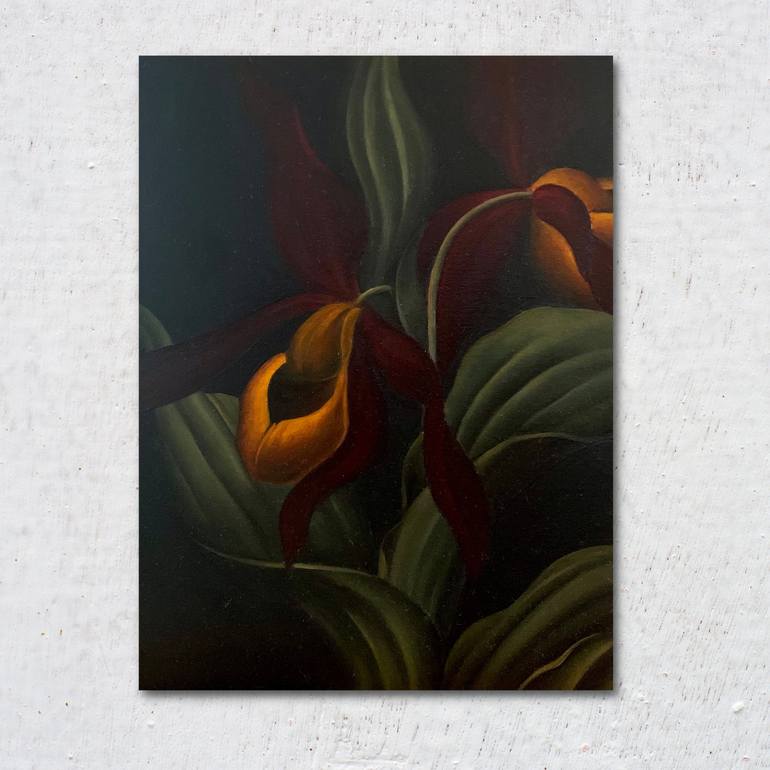 Original Abstract Floral Painting by Dom Holmes