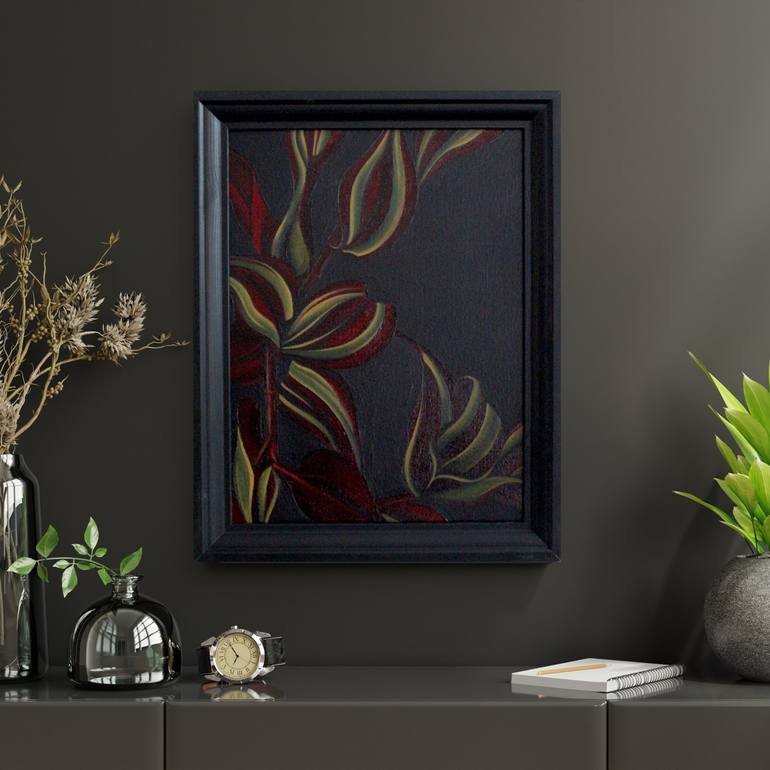 Original Abstract Botanic Painting by Dom Holmes