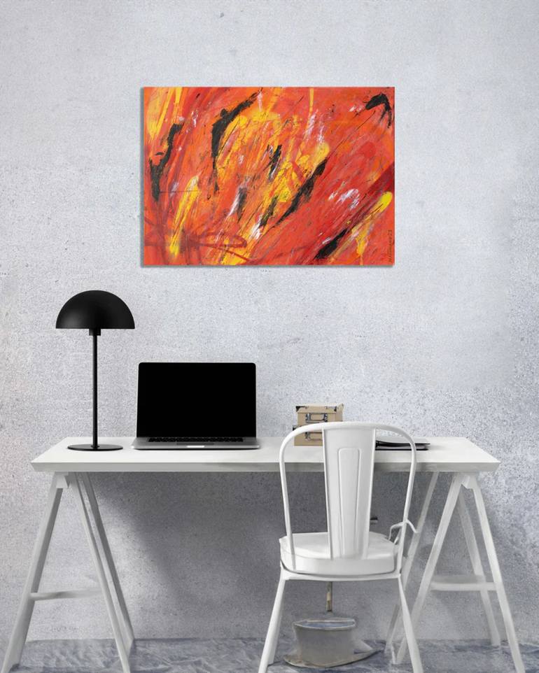 Original Abstract Expressionism Abstract Painting by César Martiniano