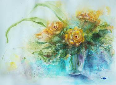 Print of Fine Art Floral Paintings by wing tak pang