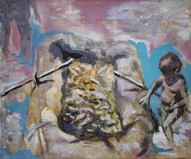 Original Abstract Children Paintings by Lena Inosemzew