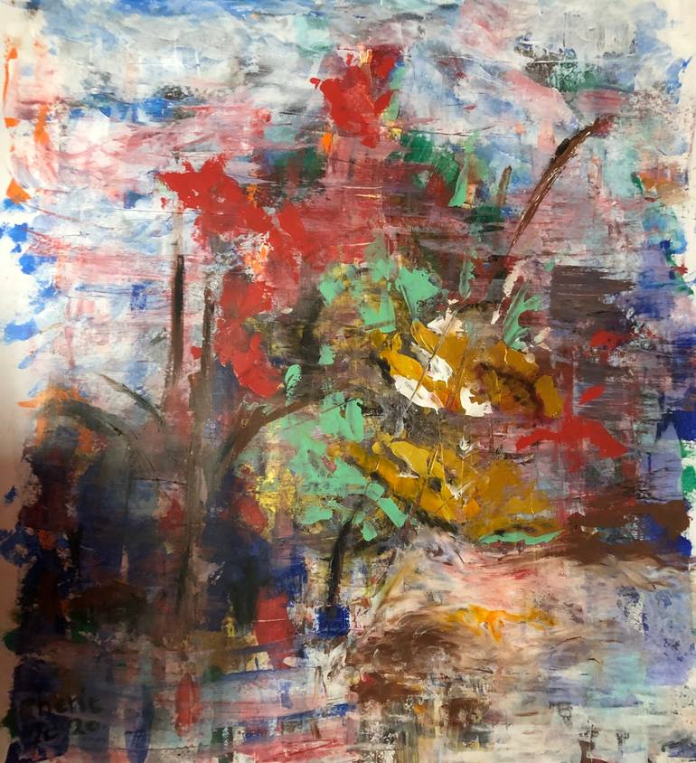 Golden flowers Painting by Shereen Ragab Saatchi Art