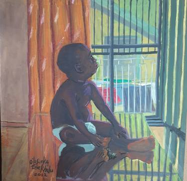 Original Figurative Kids Paintings by Olufunke Esekhalu ojukwu