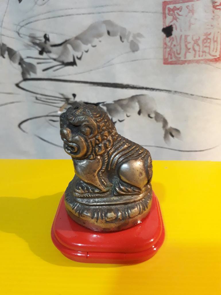 Bronze Chinese Lion sculpture - Print