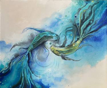 Original Fish Painting by Pranvera Sylejmani