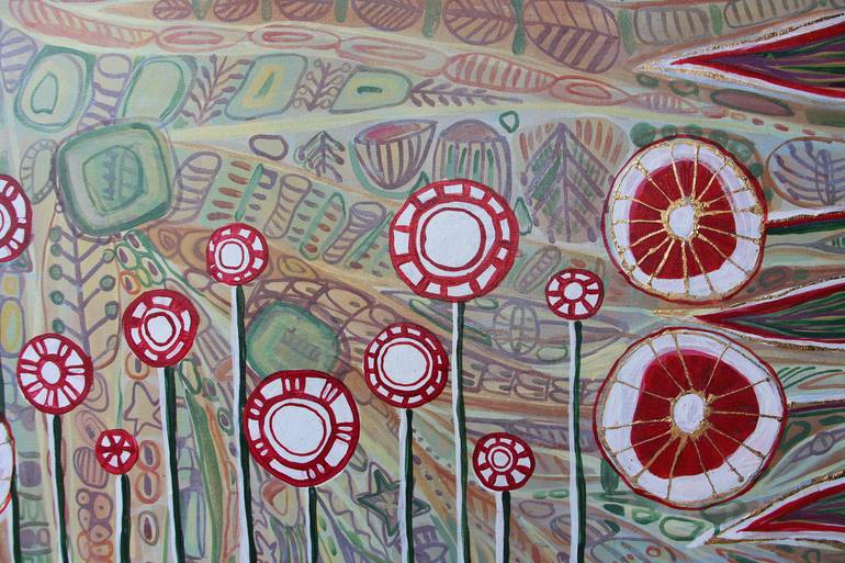 Original Abstract Floral Painting by Alexandra Shavel