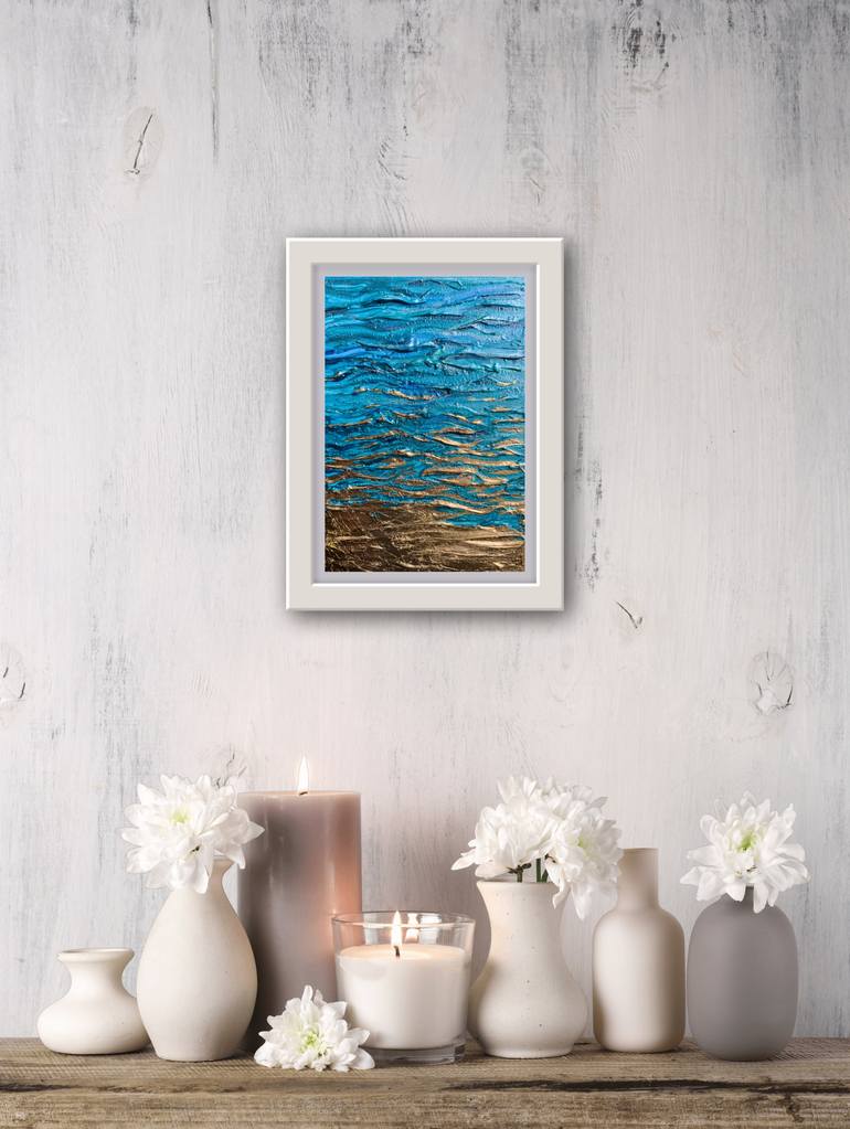 Original Abstract Beach Mixed Media by Lidiia Isakova